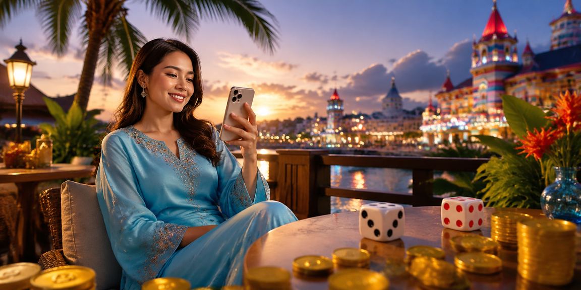 Pemain Malaysia dalam pakaian tradisional menikmati permainan dadu kasino di hot321