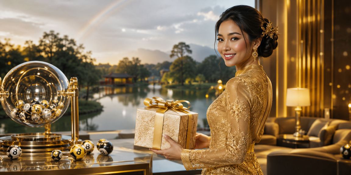 Pemain Malaysia bergaya kebaya menikmati permainan loteri dalam talian di platform hot321